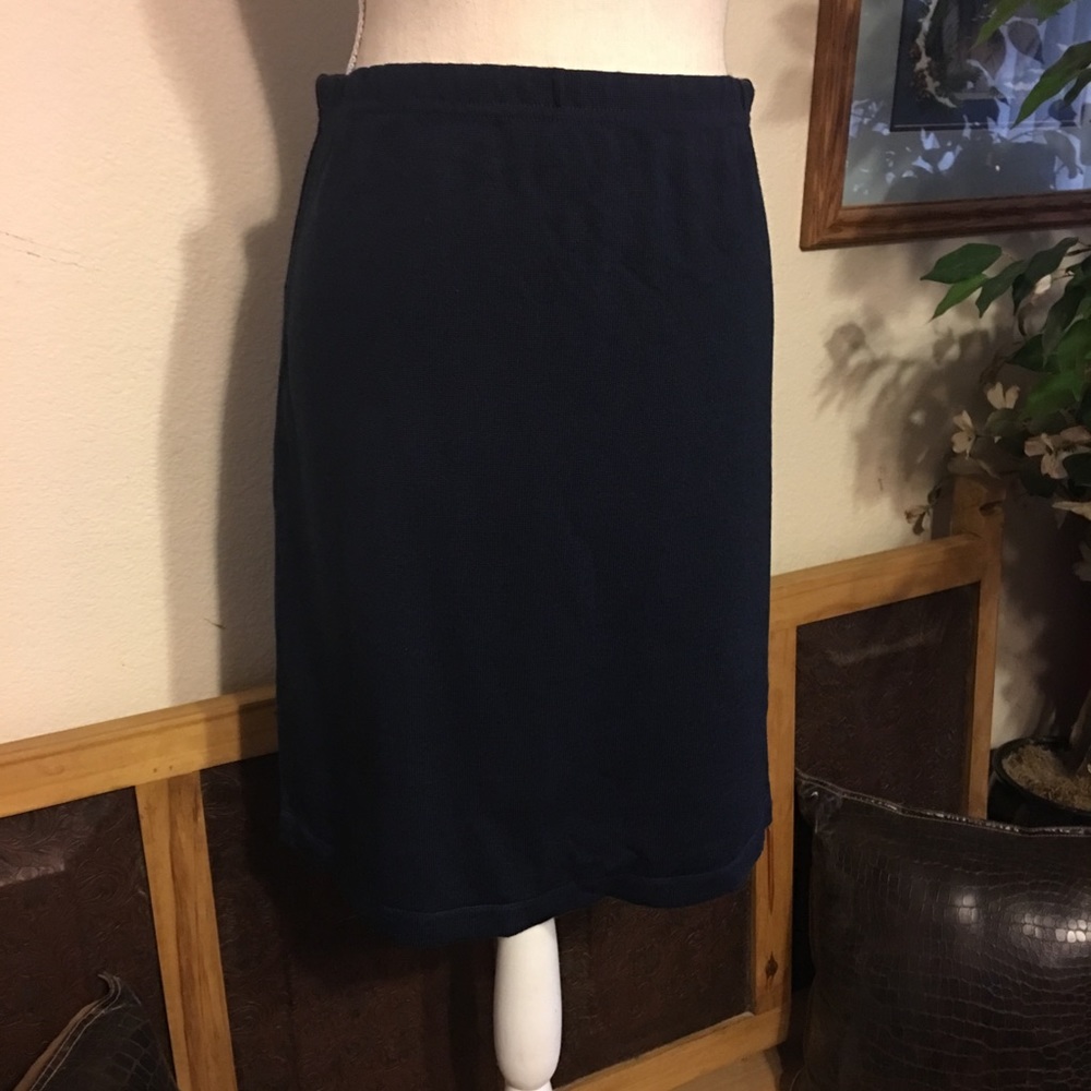Swing navy elastic waist pull on skirt S